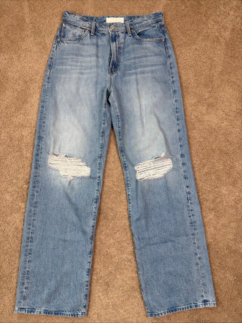 Mother Superior The Dodger Sneak Wide Leg Jeans Womens 28 Floral Frenzy Blue